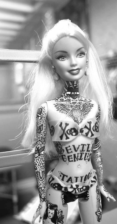Evil genius – tattooed Barbie doll