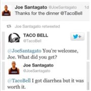 Thanks for the dinner at taco bell