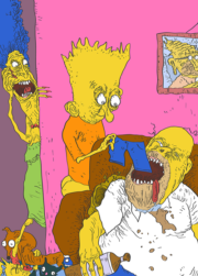 The Simpsons. Bart feeding Homer with his shorts.