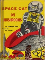 Space cat on mushrooms