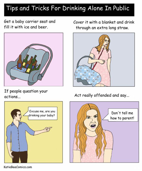 Tips and tricks for drinking alone in public