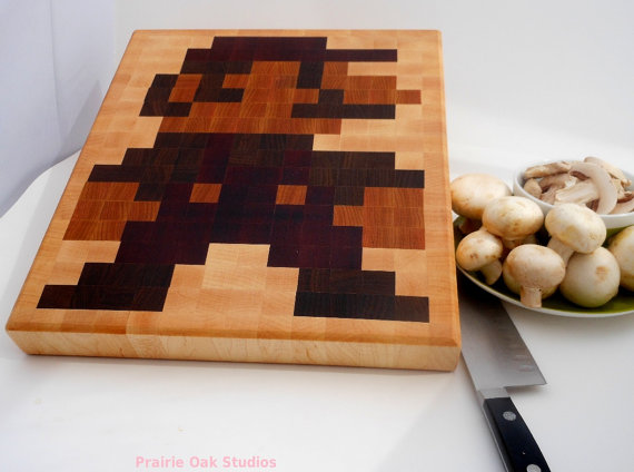Wooden mario cutting board