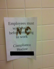 Employees must wash hands before returning to work