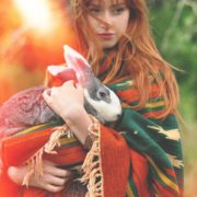 Beauty with a rabbit