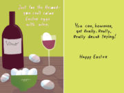 Coloring Easter eggs with wine