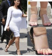 Kim Kardashian in Cindarella shoes