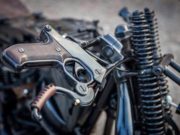 Motorcycle handles designed as guns
