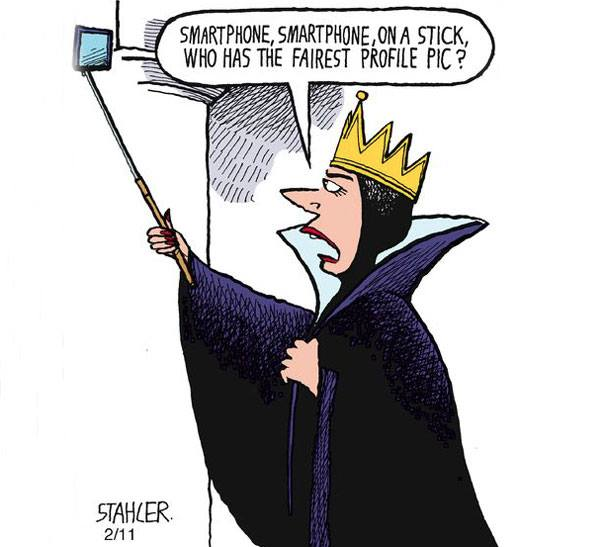 The Snow Queen with a smartphone
