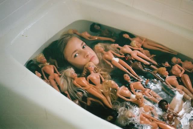 Bath with Barbie dolls