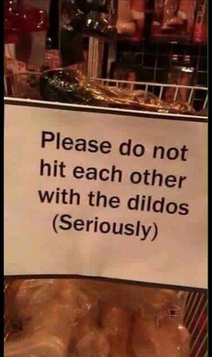 Please, do not hit each other with the dildos (seriously).