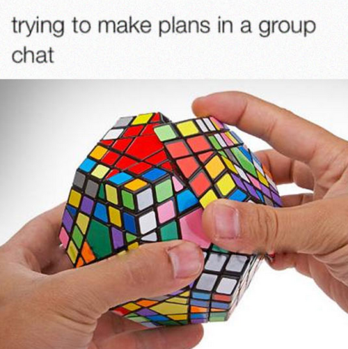 Trying to make plans in a group chat