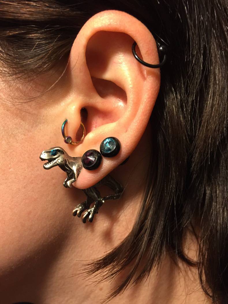 Cool dinosaur earring