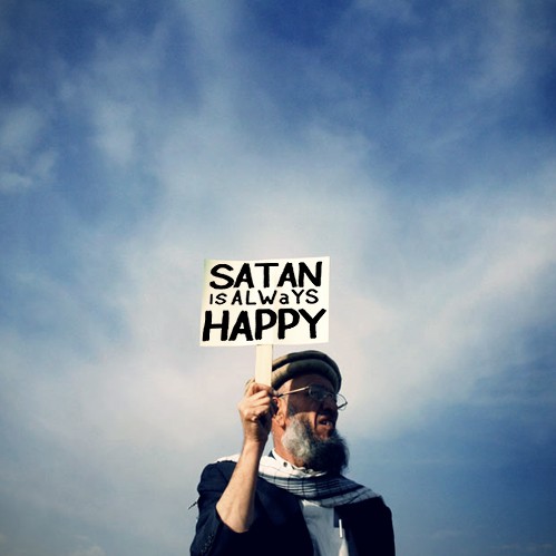 Satan is always happy