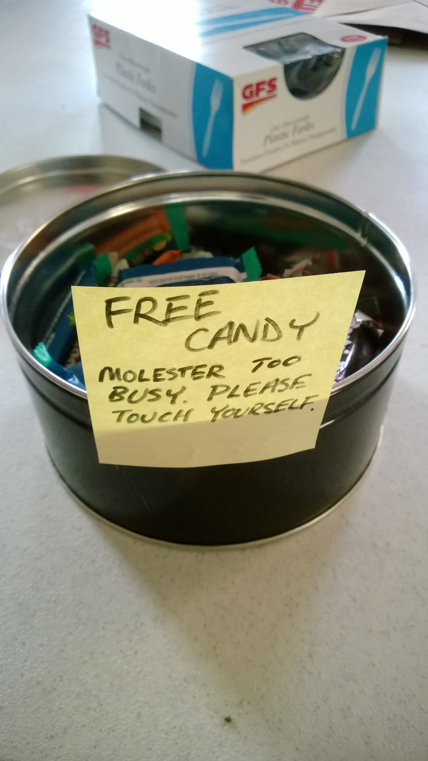 FREE CANDY! Molester too busy. Please touch yourself.