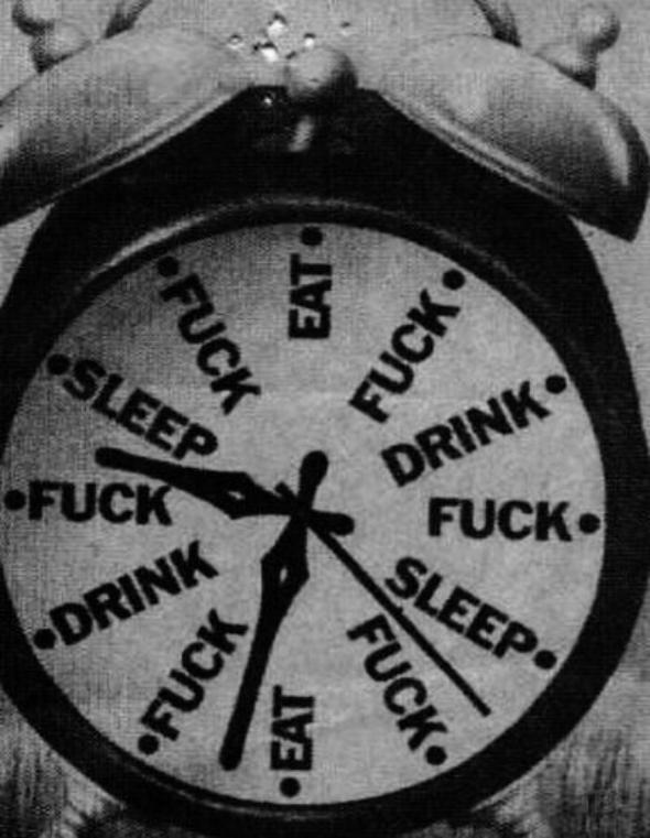 Eat, Drink, Fuck, Sleep Clock