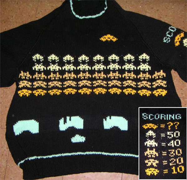 “Space Invaders” sweater