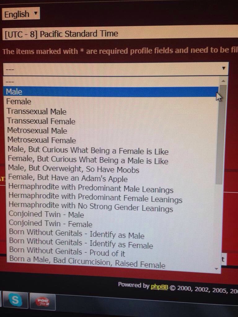 Select your gender