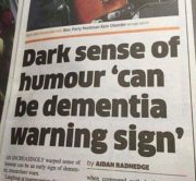 Dark sense of humour can be dementia warning sign