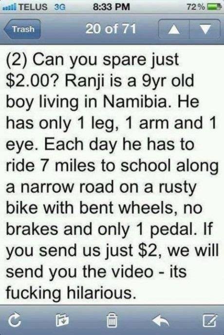 Can you spare just $2 for a boy living in Namibia?