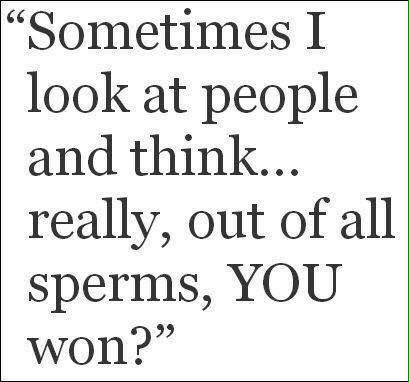 Sometimes I look at people and think…