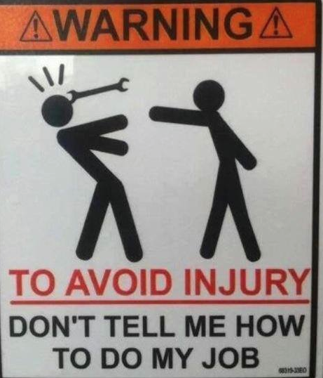 To avoid injury…