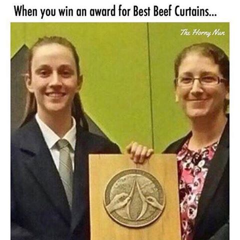 When you win an award for Best Beef Curtains…
