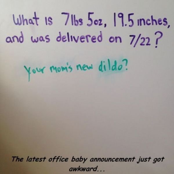 The latest office baby announcement just got awkward…