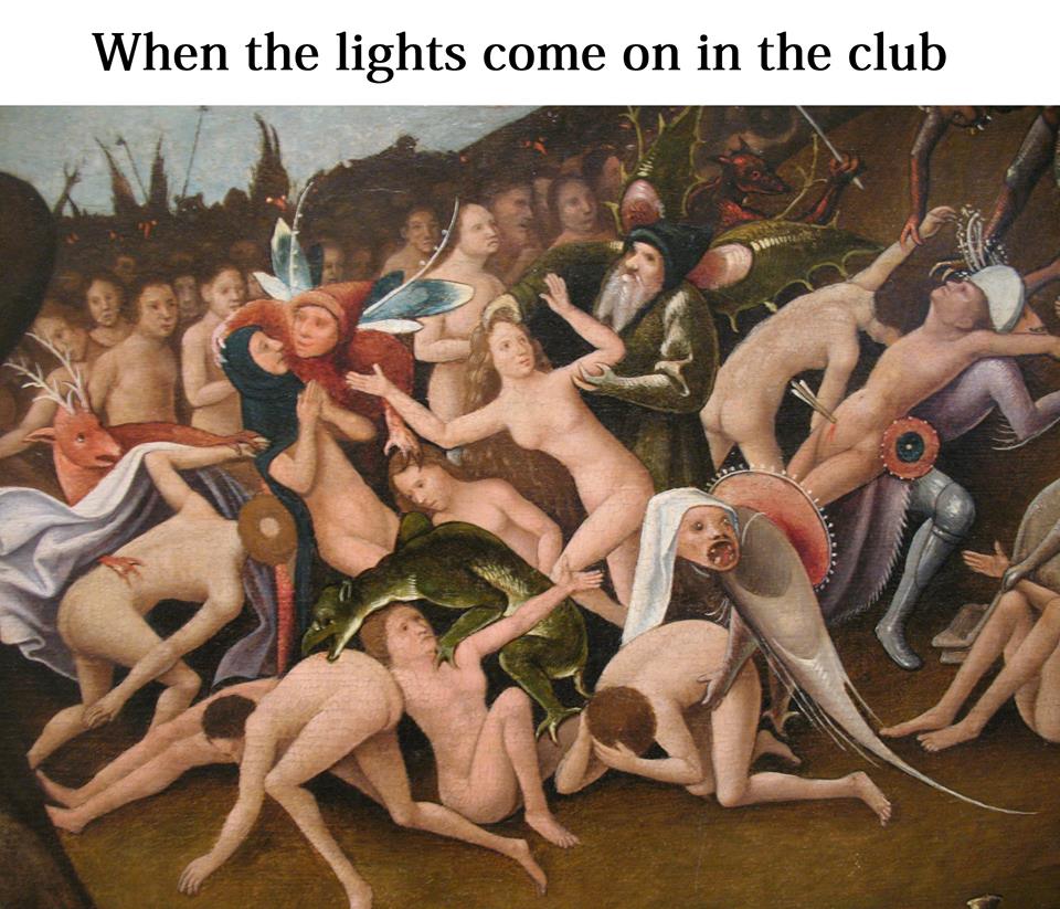 When the lights come on in the club