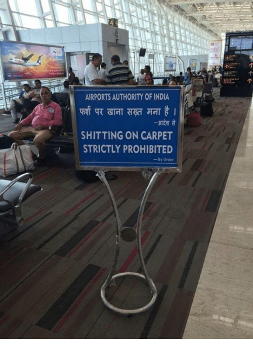 In India shitting on carpet strictly prohibited