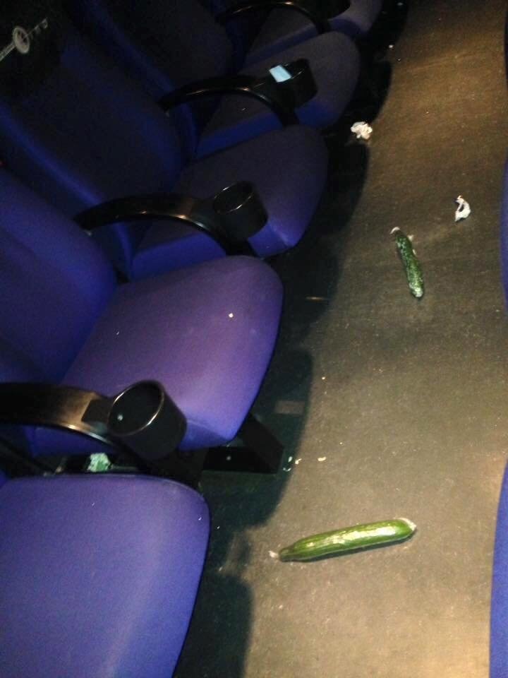 Cucumbers left behind after Fifty shades darker premiere.