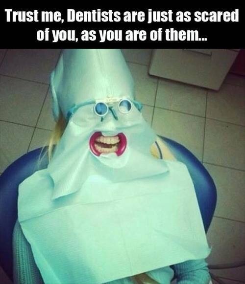 Trust me, dentists are just as scared of you as you are of them