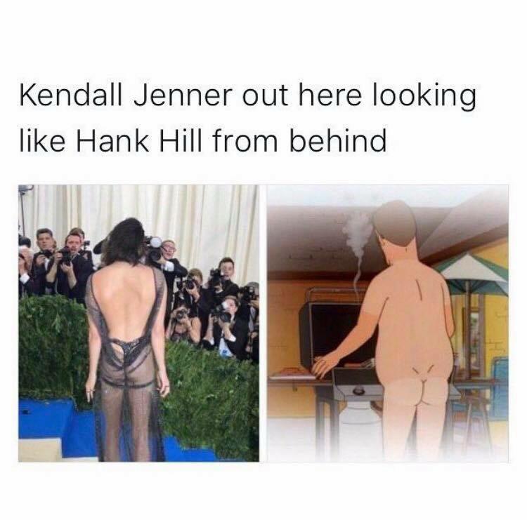 Kendall Jenner out here looking like Hank Hill from behind