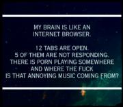 My brain is like an internet browser.