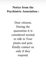 Notice from the Psychiatric Association during the quarantine