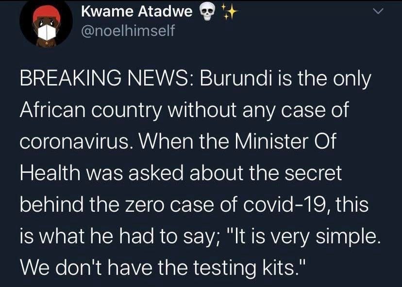 Secret behind the zero case of covid-19 in Burundi