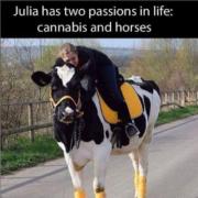 Julia has two passions in life – cannabis and horses