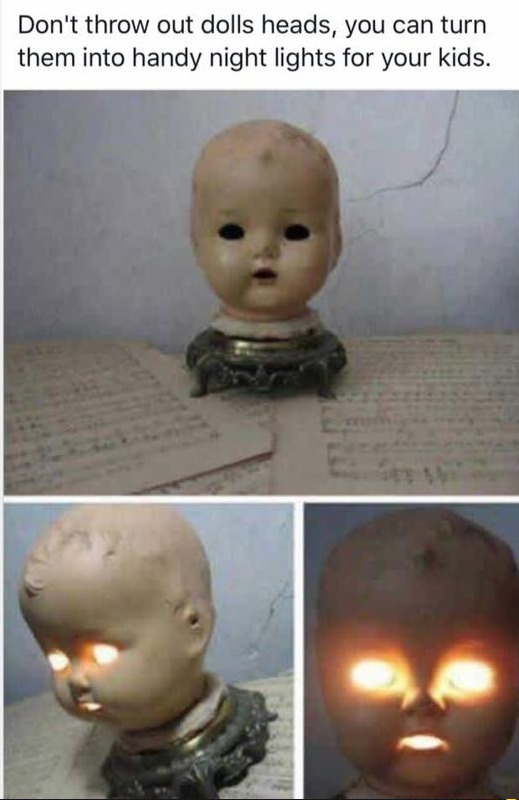 Cool DIY Doll Head Night Light For Your Kid