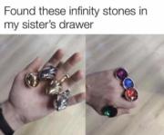 Found these infinity stones in my sister’s drawer