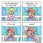 Mario breaking up with princess Peach