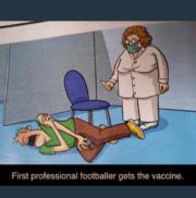 First professional footballer gets the vaccine