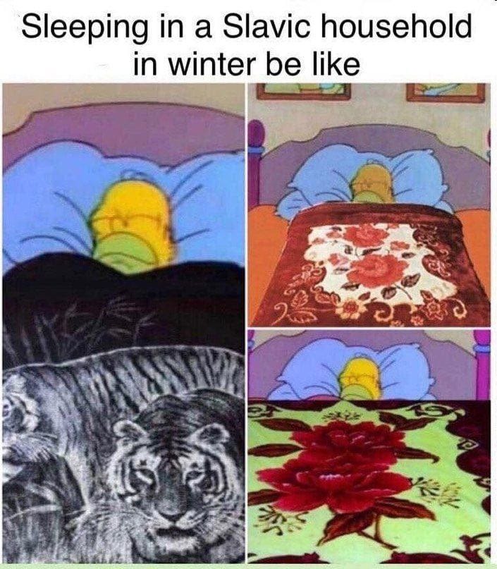 Sleeping in a Slavic Household in winter be like