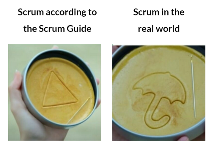 Scrum in theory vs scrum in real life squid game meme