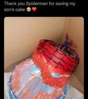 Thank you Spiderman for saving my son’s cake