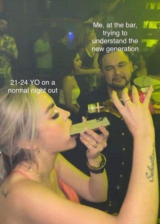 At the bar trying to understand the new generation
