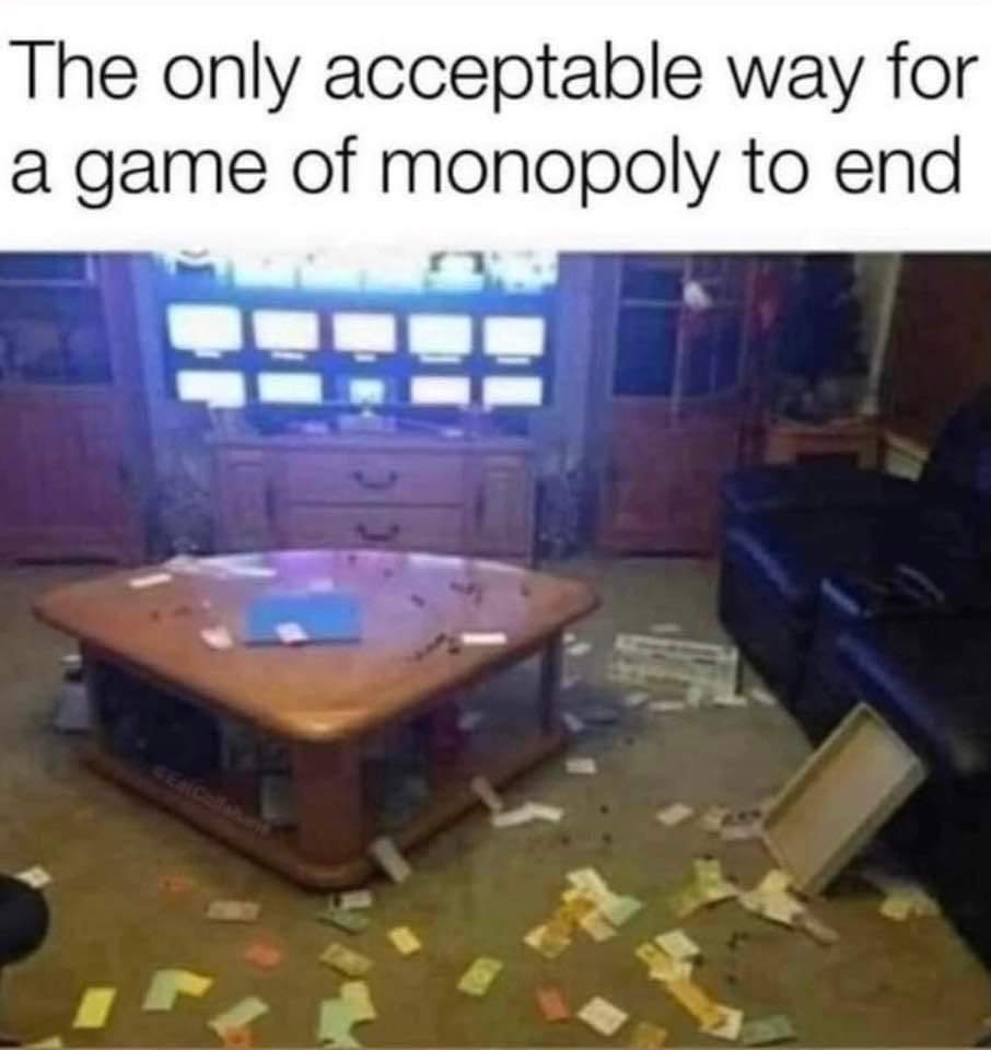 How the game of monopoly usually ends