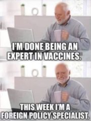 I’m done being an expert in vaccines