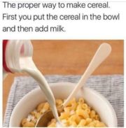 The proper way to make cereal