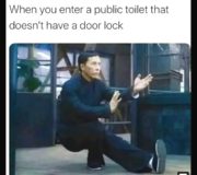 When you enter a public toilet