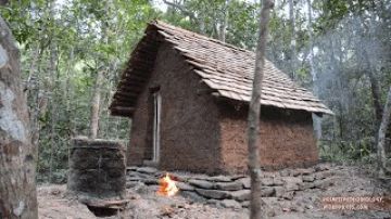 Building a tiled roof hut